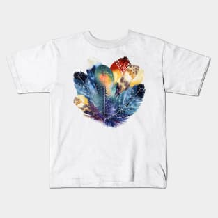 Graphic Colorful feathers for good luck Kids T-Shirt